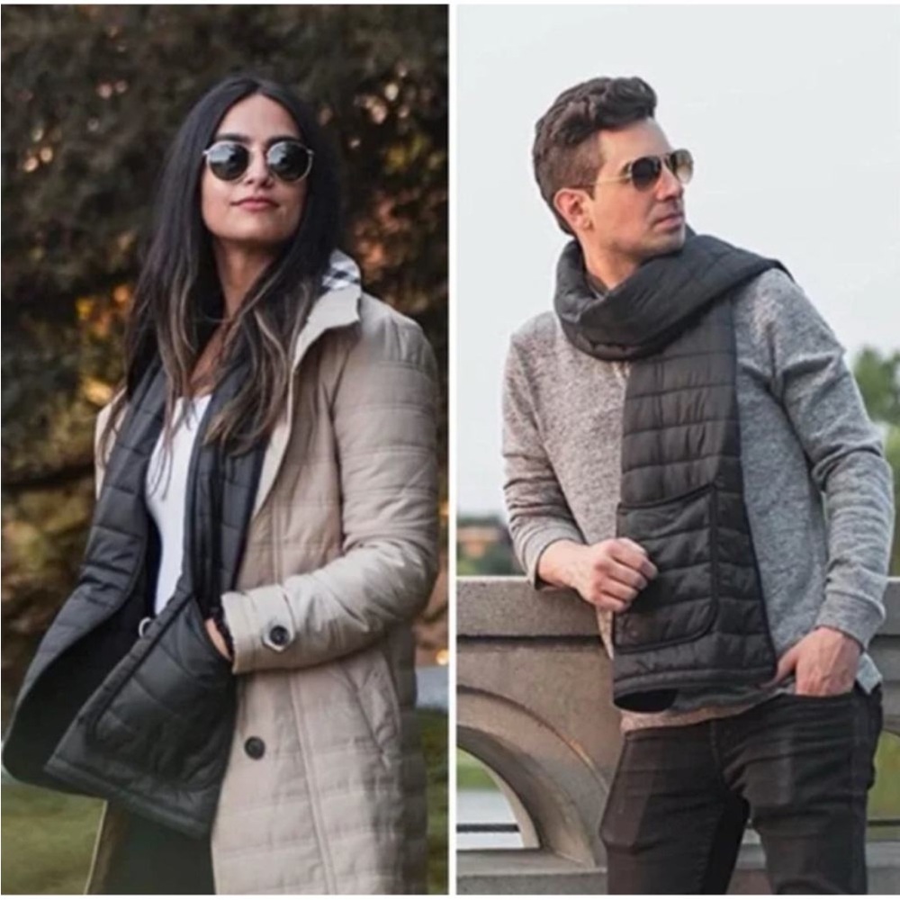 Puffer Hug Black Puffer Scarf